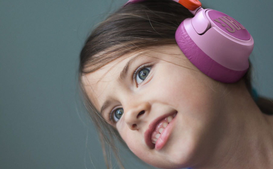JBL JR460NC draadloze koptelefoon met Active Noise Cancelling, met JBL Safe Sound, ontworpen voor kinderen, in wit