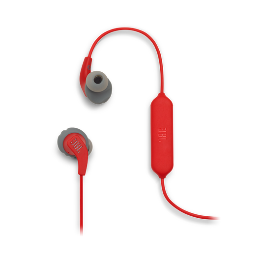 JBL Endurance RUNBT - Red - Sweatproof Wireless In-Ear Sport Headphones - Detailshot 1 image number null