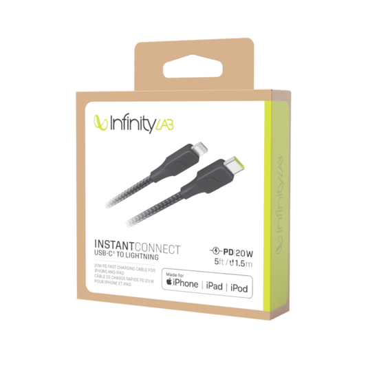 InstantConnect USB-C to Lightning - Black - 20W PD fast charging cable for iPhone® and iPad® - Detailshot 5 image number null