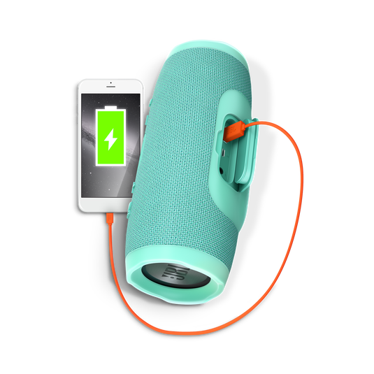 JBL Charge 3 - Teal - Full-featured waterproof portable speaker with high-capacity battery to charge your devices - Detailshot 1 image number null