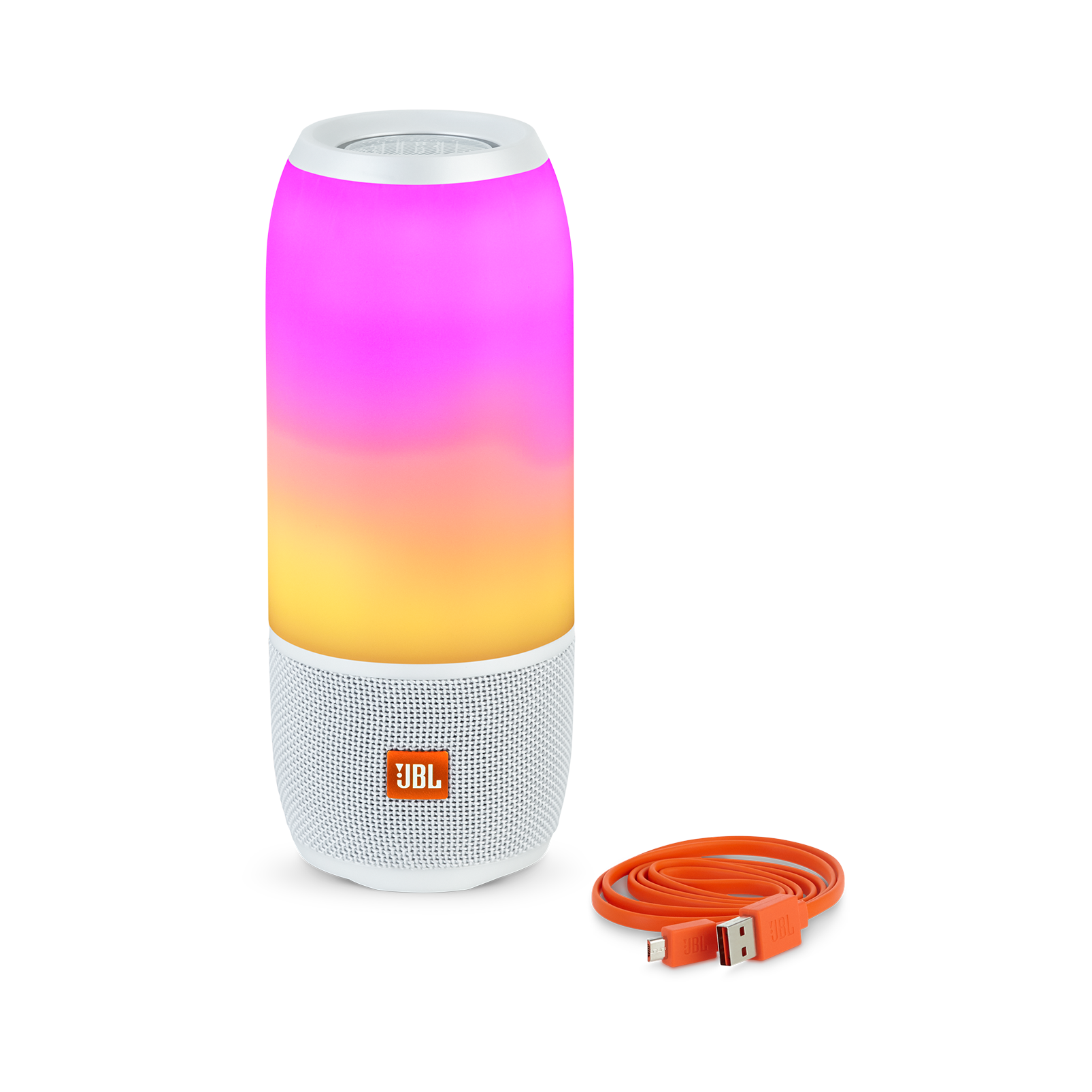 JBL Pulse 3 - White - Waterproof portable Bluetooth speaker with 360° lightshow and sound. - Detailshot 2